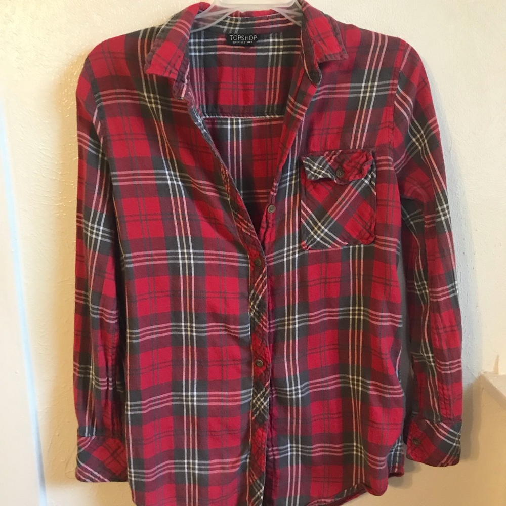 TopShop plaid button down - Picture 3 of 4